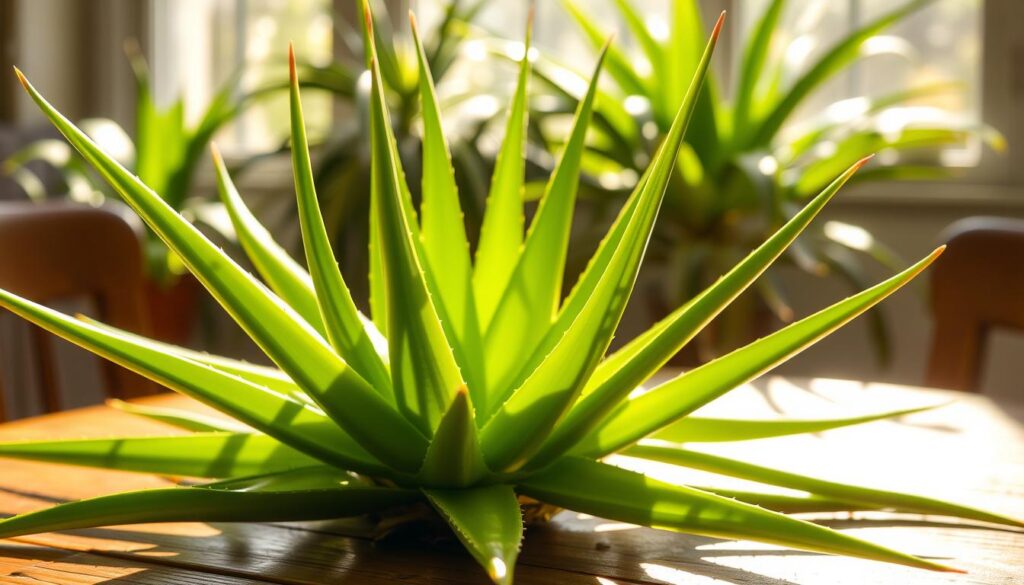 Aloe vera plant in sunlight