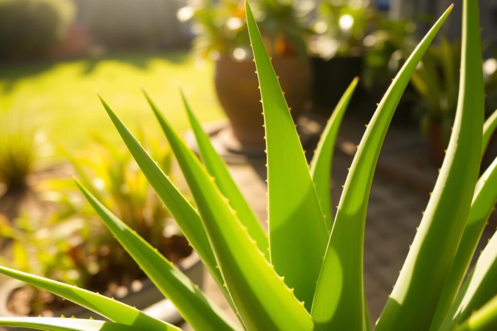 Aloe vera plant in sunlight