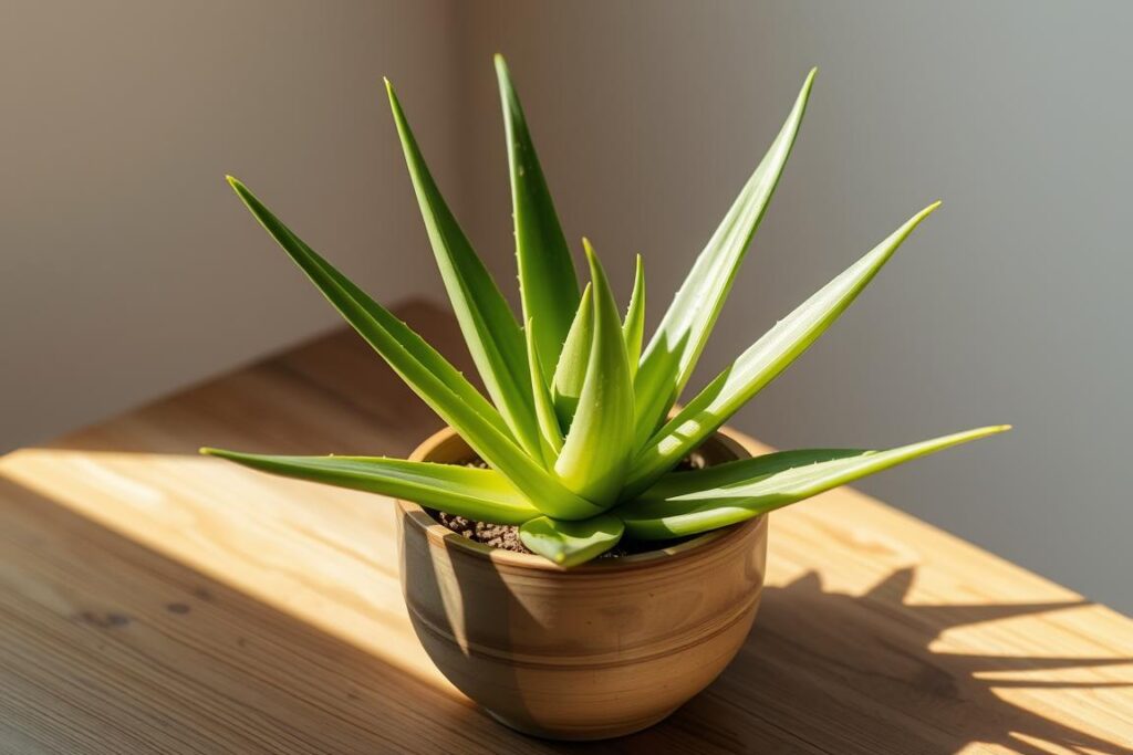 Aloe vera in a container