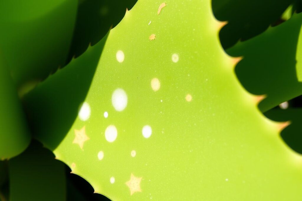 Is it normal for aloe vera leaves to have white spots