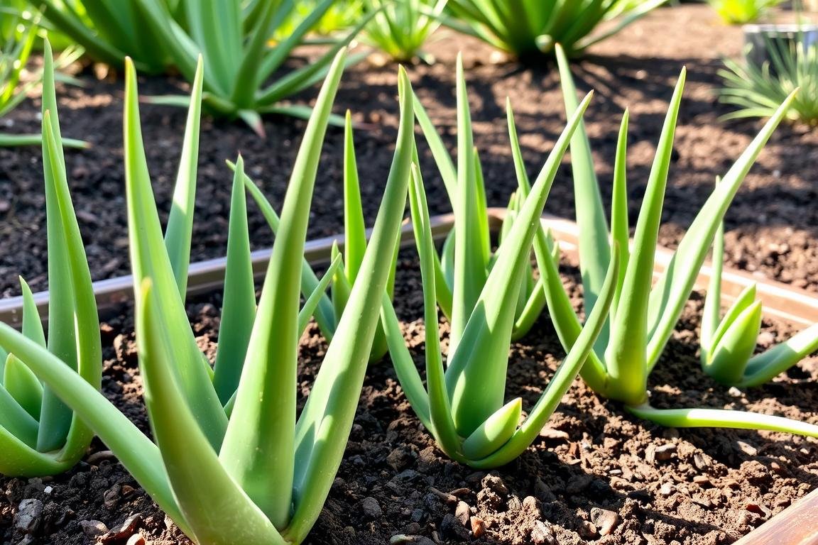 How deep should I plant aloe vera pups in the soil