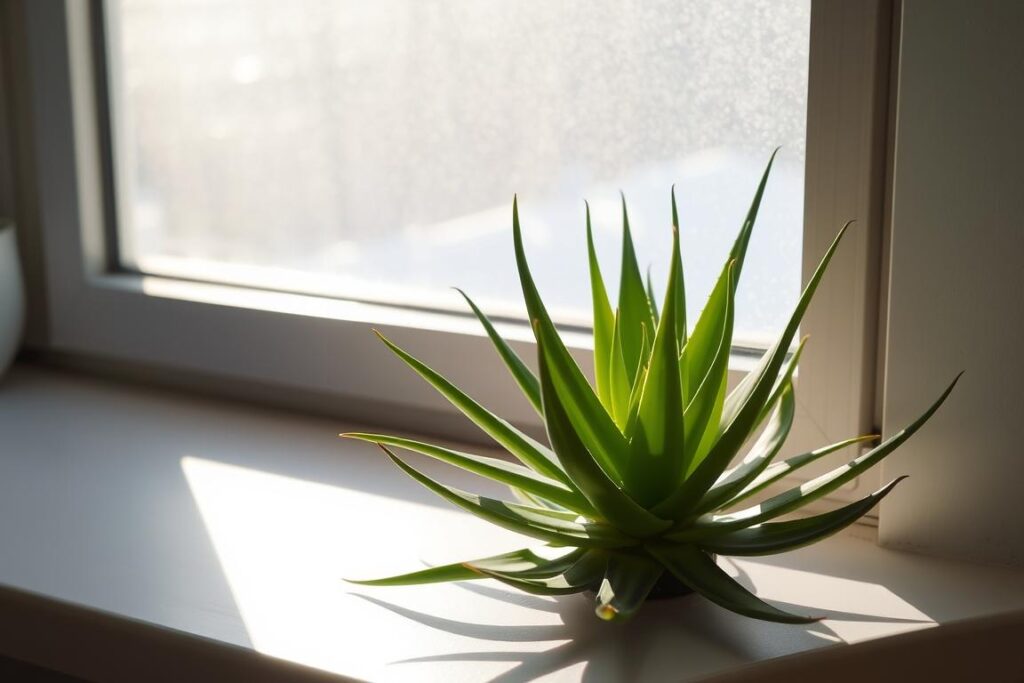 Aloe Vera Plant in Winter Light