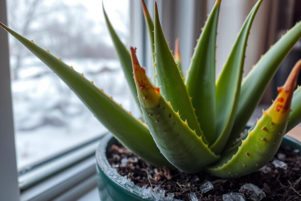 signs of stress in aloe vera plants in winter