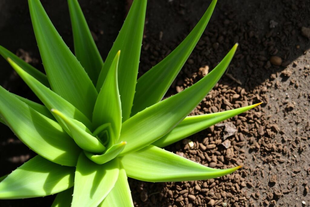 aloe vera and coffee grounds