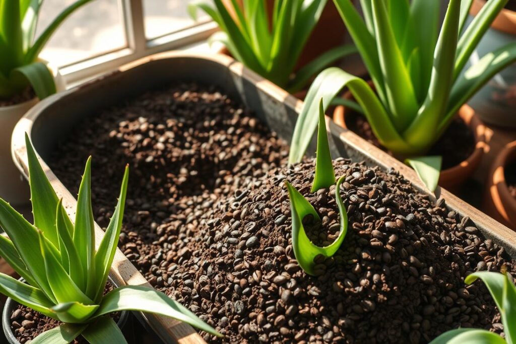 Composting coffee grounds