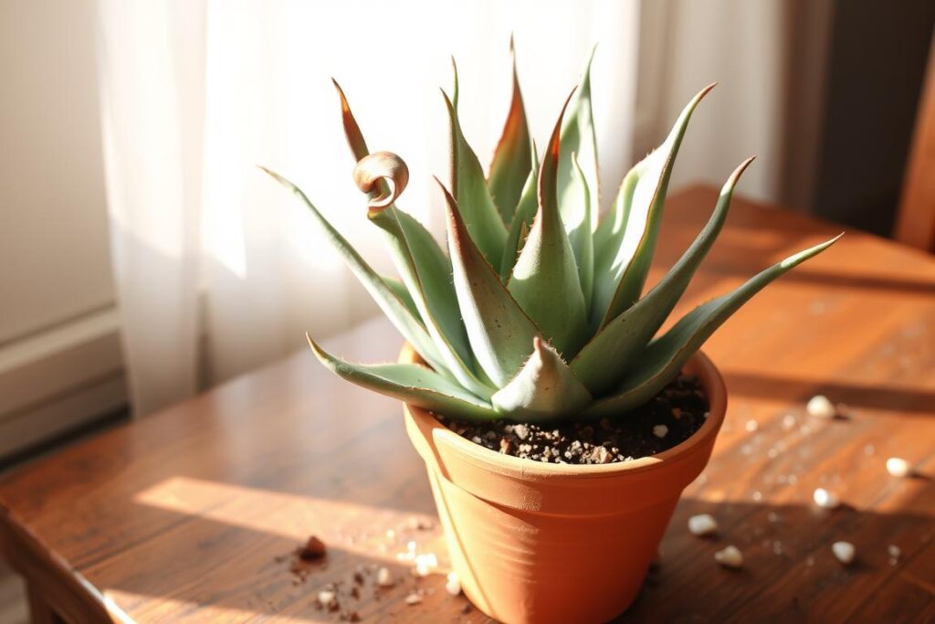 underwatering aloe plant