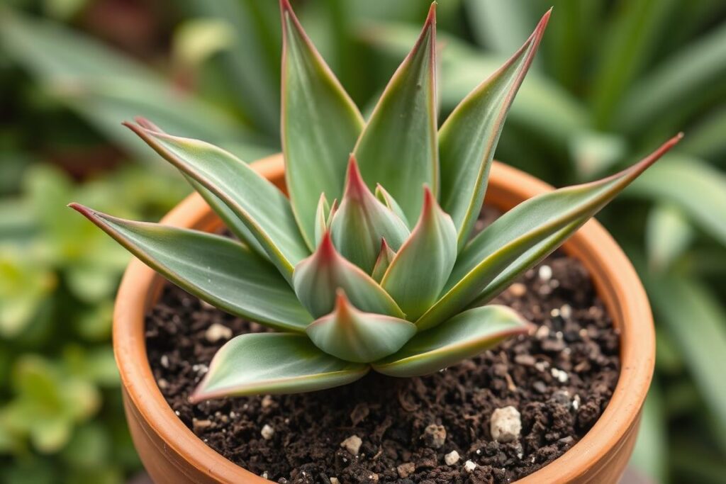 aloe plant soil and container